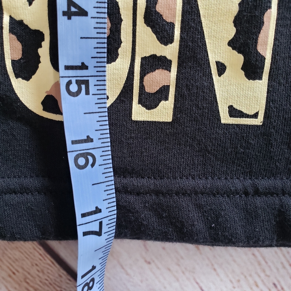 Converse Kids Black Animal Print Logo Cropped Hoodie L 10-12 - Picture 8 of 9